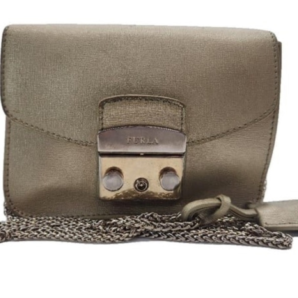 Furla gold tone Crossbody Bag with Silver Clasp